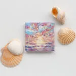 Serene sunset over the ocean mini acrylic painting
