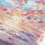 Serene sunset over the ocean mini acrylic painting