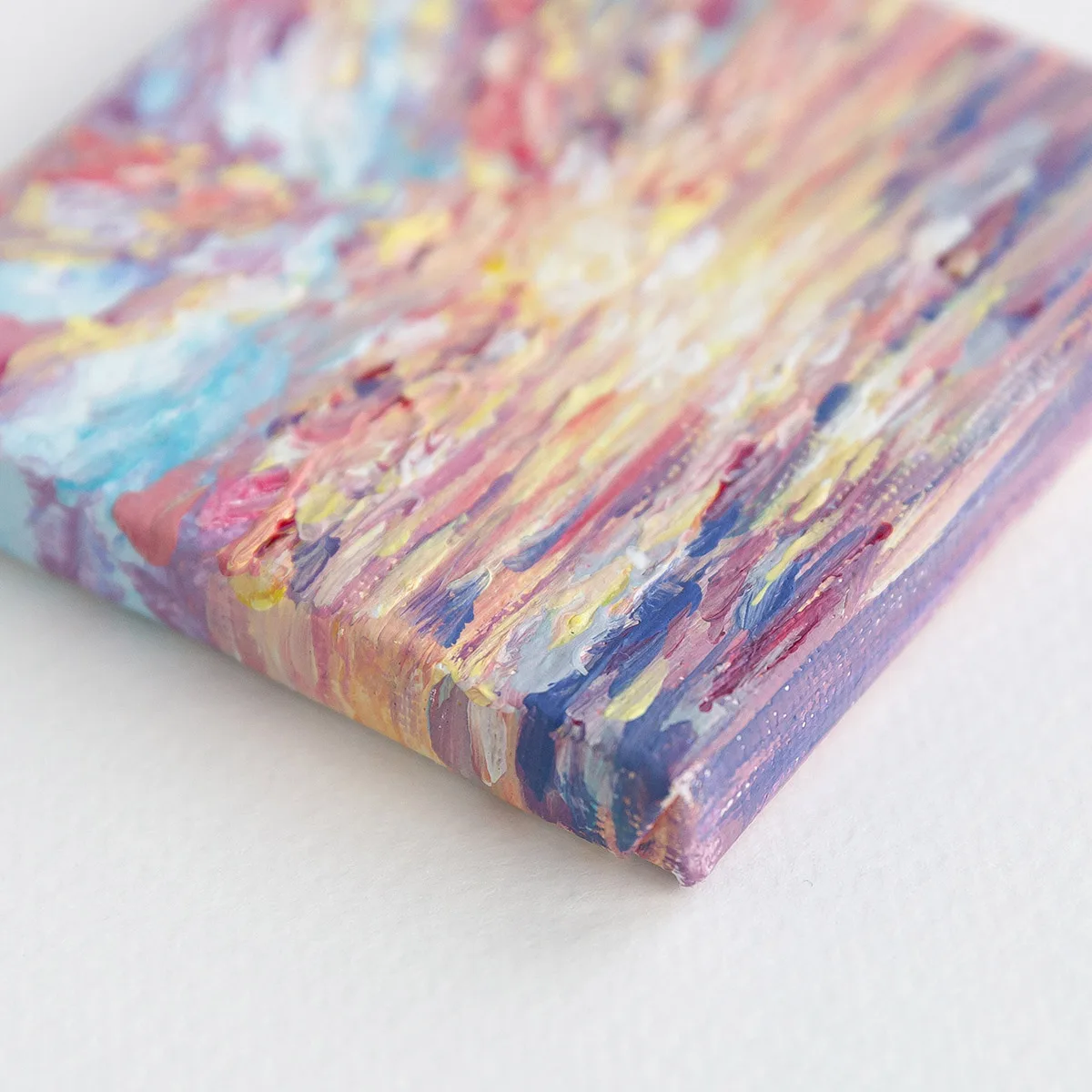 Serene sunset over the ocean mini acrylic painting