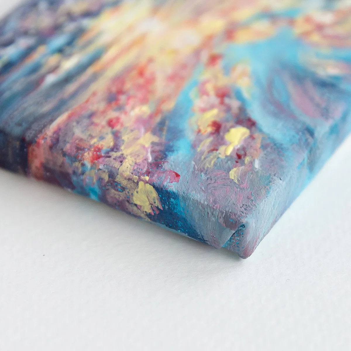 Dramatic sunset above the ocean mini acrylic painting