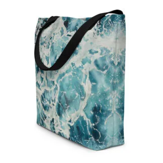 Beach Bag with the print of an abstract blue ocean water