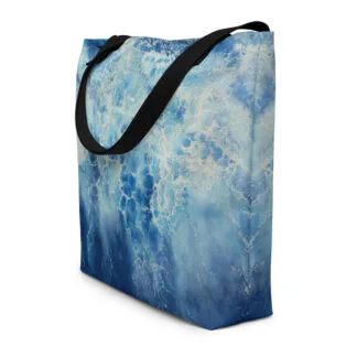 Beach Bag with the ocean blue water abstract print