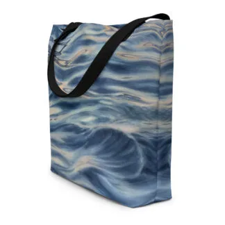Beach Bag with the print of the dark blue night ocean surface “Evening mood”.