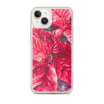 Festive poinsettia flower design Christmas iPhone 14 Plus MagSafe case.
