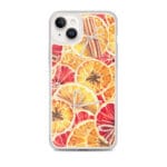 Christmas fruit-themed iPhone 14 Plus MagSafe case with orange design.