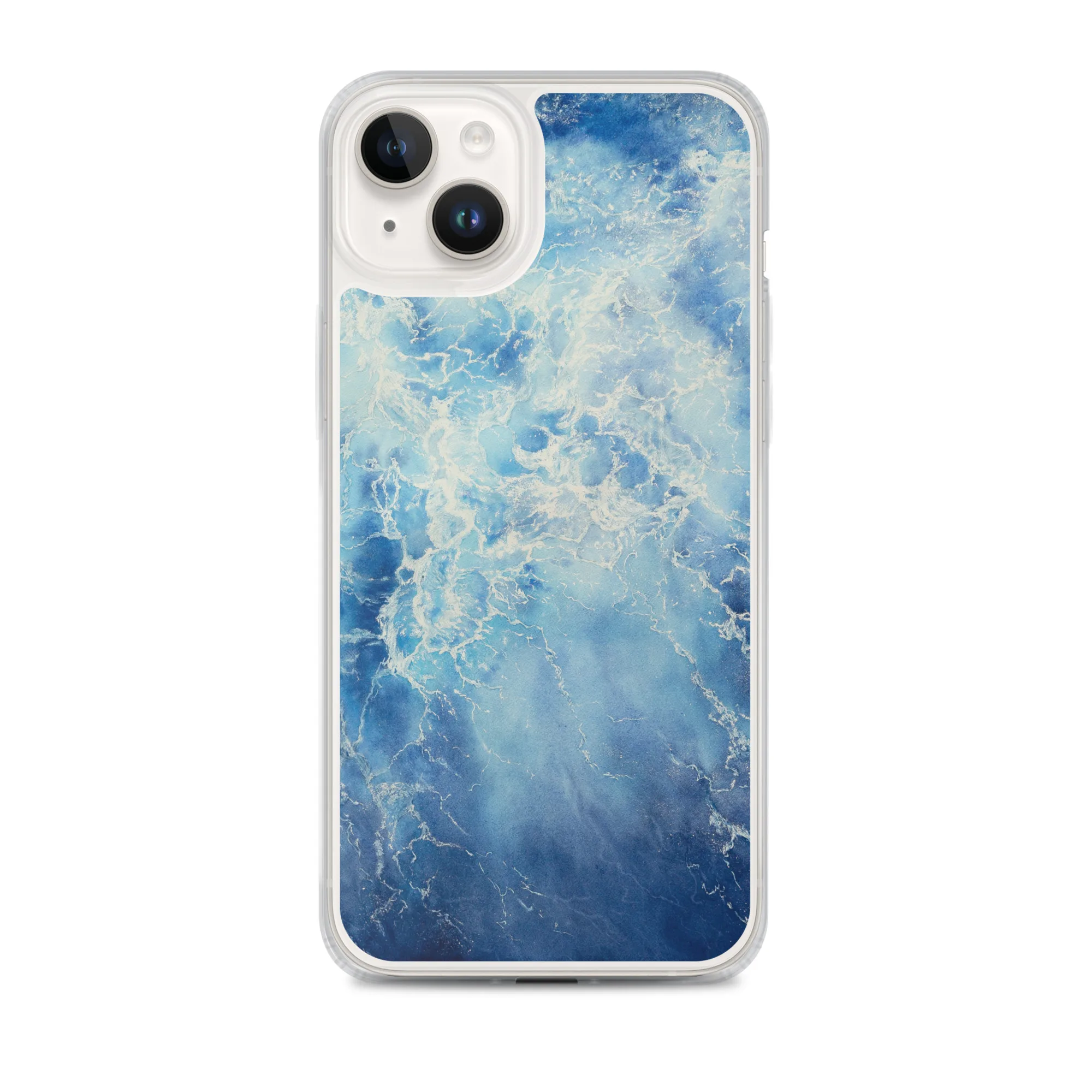 Ocean Blues iPhone 14 Plus MagSafe case, soft ocean water blue hues.
