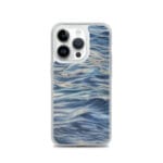 Artistic MagSafe iPhone 14 Pro case showcasing serene ocean water surface at sunset in calming hues.