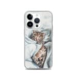 Artistic kitten watercolor MagSafe case for iPhone 14 Pro with charming animal painting.