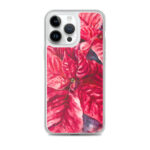 Festive Christmas poinsettia floral design MagSafe case for iPhone 14 Pro Max.