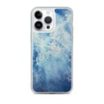 Blue abstract MagSafe iPhone 14 Pro Max case, Ocean Blues watercolor blue ocean water surface art.