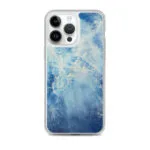 Blue abstract MagSafe iPhone 14 Pro Max case, Ocean Blues watercolor blue ocean water surface art.
