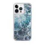 Protective MagSafe iPhone 14 Pro Max blue case showcasing abstract ocean art.