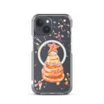 Watercolor clear orange Christmas tree iPhone 15 MagSafe case with holiday artwork.