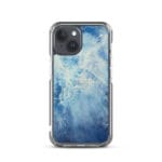 Abstract blue ocean water design for iPhone 15 MagSafe case.