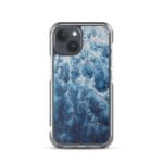 MagSafe iPhone 15 case with abstract navy blue ocean art