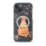 Vibrant orange Christmas tree clear iPhone 15 Plus MagSafe case for a festive look.