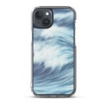 Unique MagSafe iPhone 15 Plus case with dynamic ocean art, perfect for ocean-inspired aesthetics.