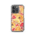 Watercolor holiday oranges iPhone 15 Pro MagSafe case with seasonal art.