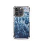 MagSafe iPhone 15 Pro case highlighting deep navy ocean water abstract art