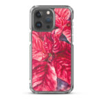 Festive red poinsettia iPhone 15 Pro Max MagSafe case.