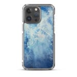 Ocean Blues case for iPhone 15 Pro Max, elegant blue ocean water surface art.