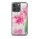 Durable MagSafe iPhone 15 Pro Max case with artistic tulips watercolor art.