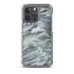 Dramatic grey ocean waves MagSafe case for iPhone 15 Pro Max.