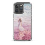 Soft pink-tinted ocean water MagSafe iPhone 15 Pro Max case with a tranquil watercolor design