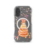 Holiday oranges Christmas tree clear iPhone 16 MagSafe case with unique watercolor art.