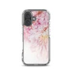 Elegant peony flower spring watercolor art on iPhone 16 MagSafe case.