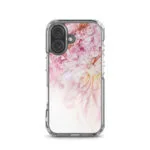 Elegant peony flower spring watercolor art on iPhone 16 MagSafe case.