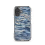 Aesthetic MagSafe iPhone 16 case with calming evening water surface and serene sunset tones in watercolor art.