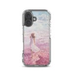 Watercolor art MagSafe iPhone 16 clear case depicting a serene ocean scene with soft, dreamy colors
