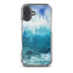 MagSafe iPhone 16 Plus case with tranquil ocean wave watercolor.