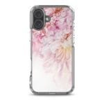 Soft pink and white peony floral watercolor spring design iPhone 16 Plus case.
