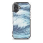 Sleek MagSafe iPhone 16 Plus case with bold ocean wave design, ideal for water-inspired phone accessories.