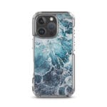 Aesthetic MagSafe iPhone 16 Pro case featuring abstract blue ocean-themed art.