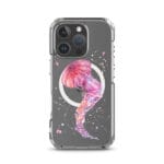 Artistic MagSafe iPhone 16 Pro case with vibrant jellyfish design in pink and purple tones.