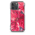 Vibrant red poinsettia Christmas flowers iPhone 16 Pro Max case.