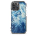 Blue watercolor ocean surface MagSafe case for iPhone 16 Pro Max.