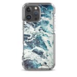 MagSafe iPhone 16 Pro Max case showcasing abstract ocean water surface art in deep blue and green tones