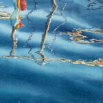 Artist Kateryna Nazarenko’s signature on ‘Morning in the Port,’ subtly placed in the corner of the painting.