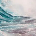 Artist's signature on "Fragile but Strong," hand-signed by Kateryna Nazarenko, marking this original watercolor artwork.