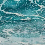 Signature of Kateryna Nazarenko on the watercolor wave painting Splash.