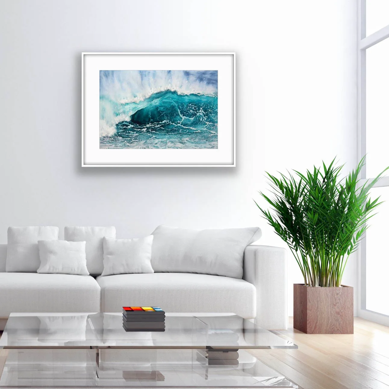 Splash painting as a vibrant statement piece in a stylish modern home.