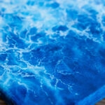 painting "Liquid Energy" – original watercolor on canvas depicting abstract ocean water in blue tones