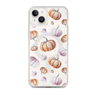 Cute Autumn Pumpkins MagSafe iPhone Case – Fall Watercolor Art iPhone Case, Fits iPhone 17, 16, 15, 14 Models