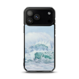 Turquoise Ocean Waves and Blue Sky MagSafe iPhone Case – Watercolor Art, Fits iPhone 17, 16, 15, 14 Models