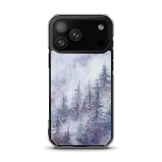 Winter Snow Forest MagSafe iPhone Case – Serene Watercolor Winter Landscape, Fits iPhone 17, 16, 15, 14 Models