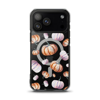 Cute Autumn Pumpkins MagSafe iPhone Case – Fall Watercolor Art iPhone Case, Fits iPhone 17, 16, 15, 14 Models